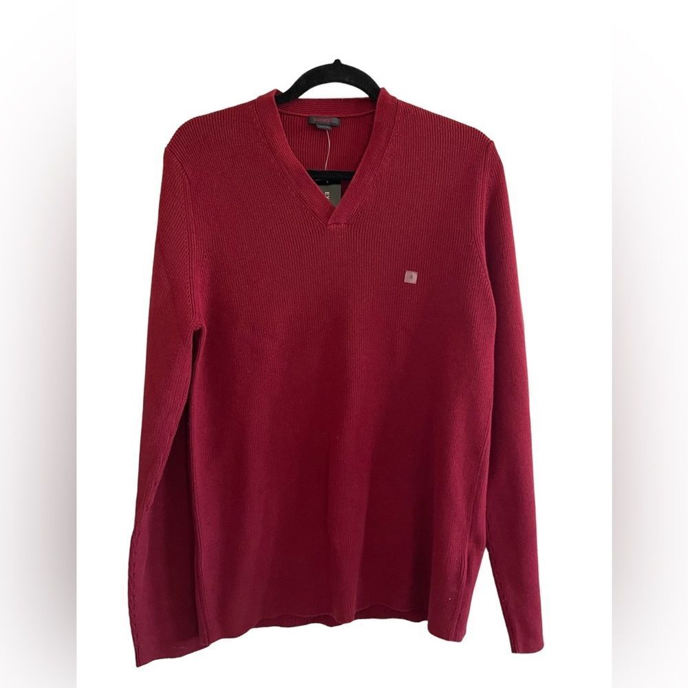 Express Men’s Maroon V-Neck Sweater